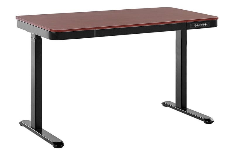 Farhan Skrivbord 60x120 cm, Mörkt trä/Svart