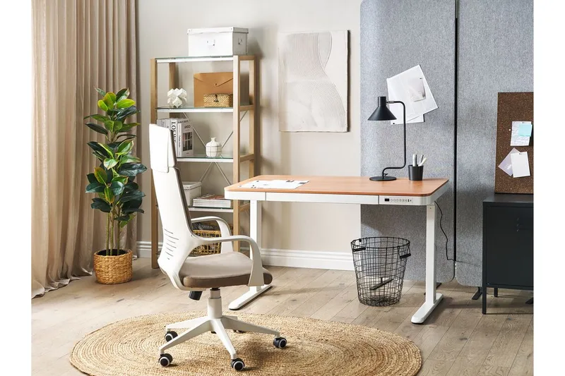 Farhan Skrivbord 60x120 cm - Vit/Ljust trä - Möbler - Hemmakontor - Skrivbord