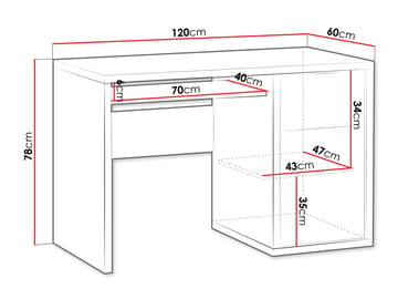 Fonti Skrivbord 120 cm - Brun - Möbler - Hemmakontor - Skrivbord