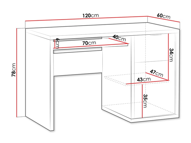 Fonti Skrivbord 120 cm - Brun - Möbler - Hemmakontor - Skrivbord