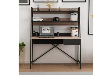 Garavelo Skrivbord 25x124 cm - Valnöt/Svart - Möbler - Hemmakontor - Skrivbord