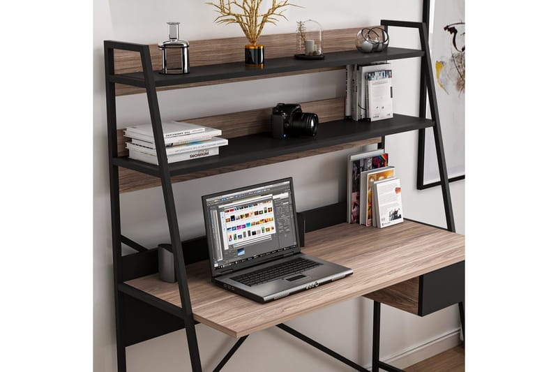 Garavelo Skrivbord 25x124 cm - Valnöt/Svart - Möbler - Hemmakontor - Skrivbord