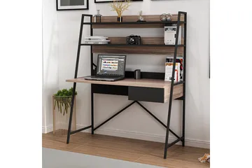 Garavelo Skrivbord 25x124 cm - Valnöt/Svart - Möbler - Hemmakontor - Skrivbord