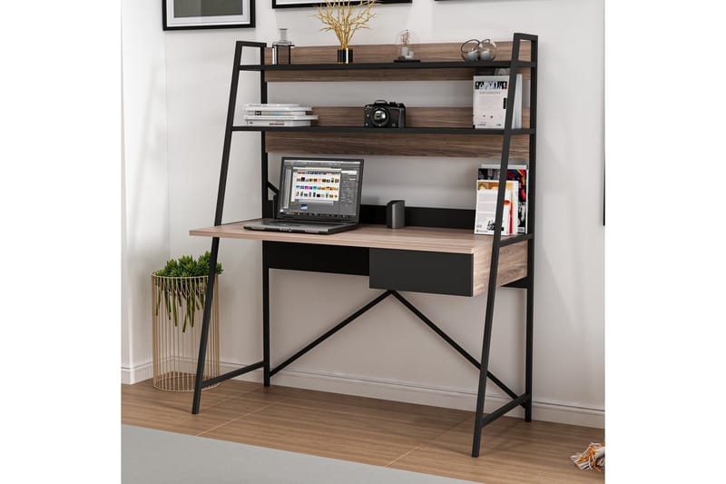 Garavelo Skrivbord 25x124 cm - Valnöt/Svart - Möbler - Hemmakontor - Skrivbord