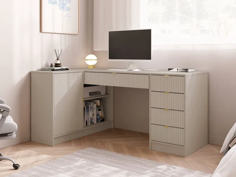 Gudelia Skrivbord 158 cm - beige - Möbler - Hemmakontor - Skrivbord
