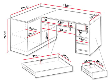 Harland Skrivbord 158 cm - beige - Möbler - Hemmakontor - Skrivbord