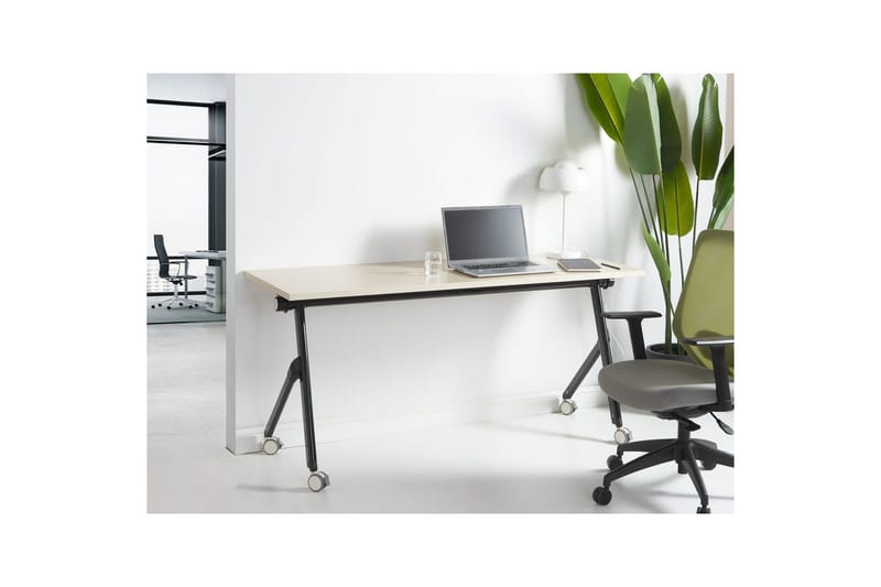 Hopfällbart skrivbord Bendi Ljus trä/svart, 160x60x75 cm - Ljus trä/svart, 160x60x75 cm - Möbler - Hemmakontor - Skrivbord