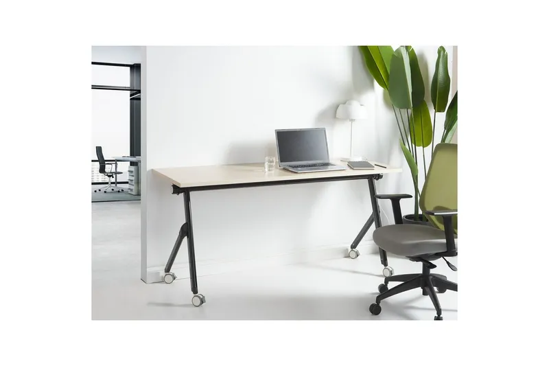 Hopfällbart skrivbord Bendi Ljus trä/svart, 160x60x75 cm - Ljus trä/svart, 160x60x75 cm - Möbler - Hemmakontor - Skrivbord