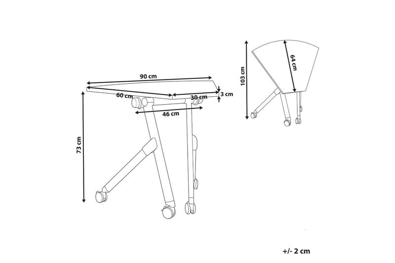 Hopfällbart skrivbord Bendi Vit, 90x64x75 cm - Vit, 90x64x75 cm - Möbler - Hemmakontor - Skrivbord
