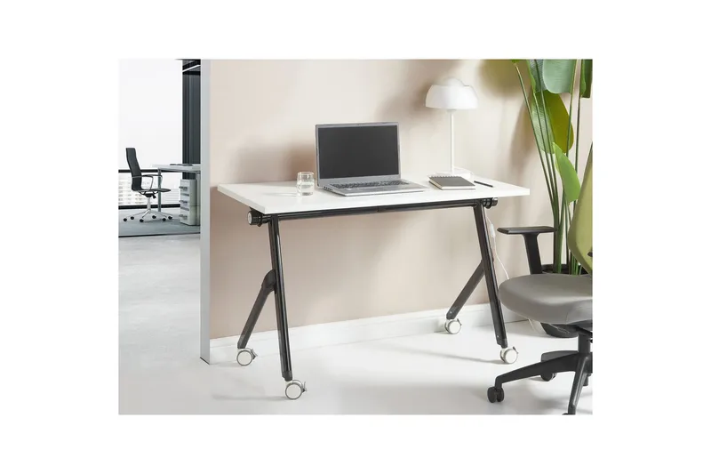 Hopfällbart skrivbord Bendi Vit/Svart, 120x60x75 cm - Vit/Svart, 120x60x75 cm - Möbler - Hemmakontor - Skrivbord