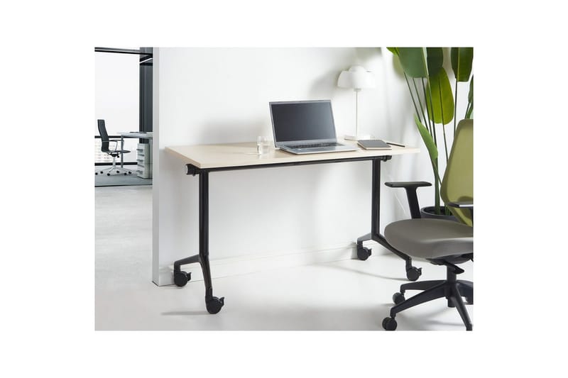 Hopfällbart skrivbord Cavi Ljus trä/svart, 120x60x75 cm - Ljus trä/svart, 120x60x75 cm - Möbler - Hemmakontor - Skrivbord