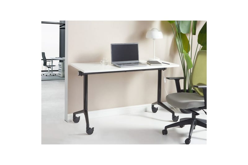 Hopfällbart skrivbord Cavi Vit/Svart, 120x60x75 cm - Vit/Svart, 120x60x75 cm - Möbler - Hemmakontor - Skrivbord