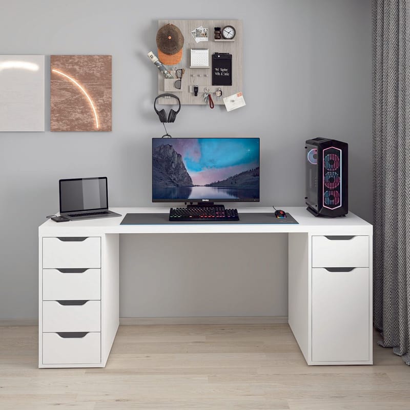 Horace Skrivbord 180x75x60 cm - Vit - Möbler - Hemmakontor - Skrivbord