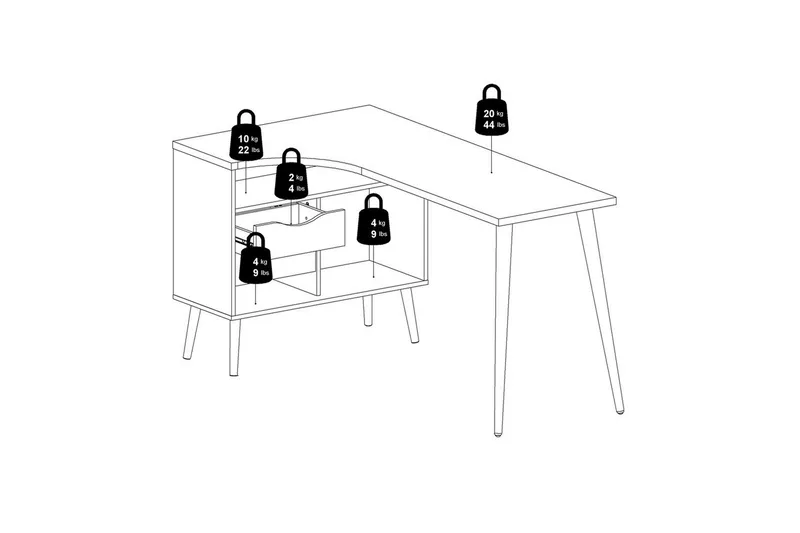 Hostafranc Skrivbord 81x145,1 cm - Natur - Möbler - Hemmakontor - Skrivbord