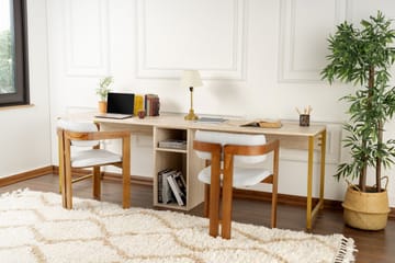 Hu Skrivbord 60x240 cm - Beige/Guld - Möbler - Hemmakontor - Skrivbord