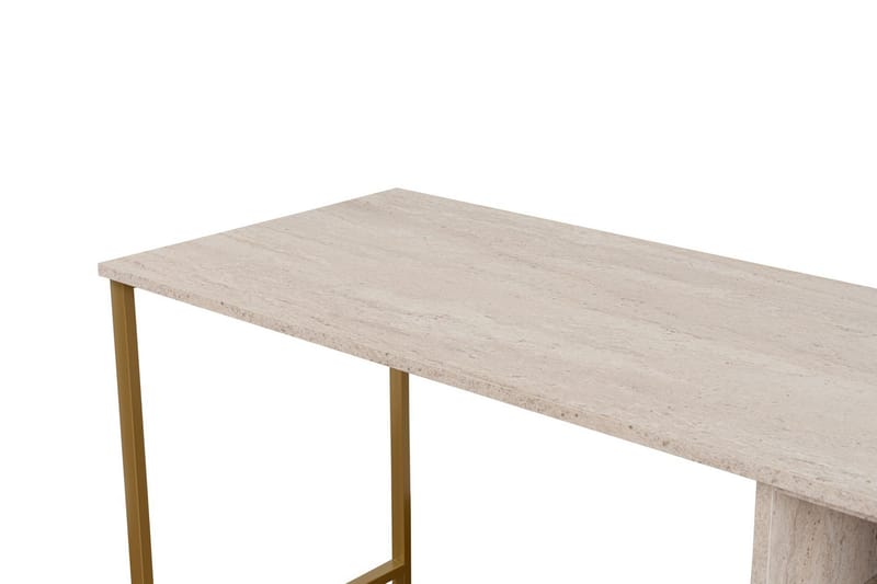 Hu Skrivbord 60x240 cm - Beige/Guld - Möbler - Hemmakontor - Skrivbord