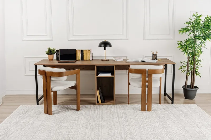 Hu Skrivbord 60x240 cm - Brun/Svart - Möbler - Hemmakontor - Skrivbord