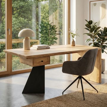 Ivoena Skrivbord 180 cm - Naturfärgad akacia/svart - Möbler - Hemmakontor - Skrivbord
