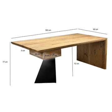Ivoena Skrivbord 180 cm - Naturfärgad akacia/svart - Möbler - Hemmakontor - Skrivbord
