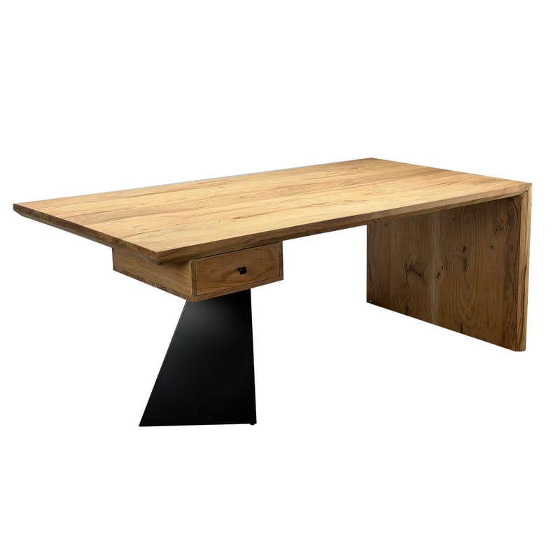 Ivoena Skrivbord 180 cm - Naturfärgad akacia/svart - Möbler - Hemmakontor - Skrivbord