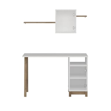 Jarnor Skrivbord 120x75x60 cm - Vit och valnöt - Möbler - Hemmakontor - Skrivbord