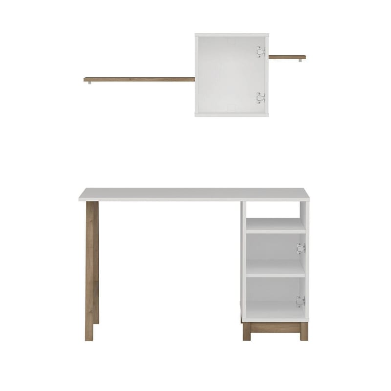 Jarnor Skrivbord 120x75x60 cm - Vit och valnöt - Möbler - Hemmakontor - Skrivbord