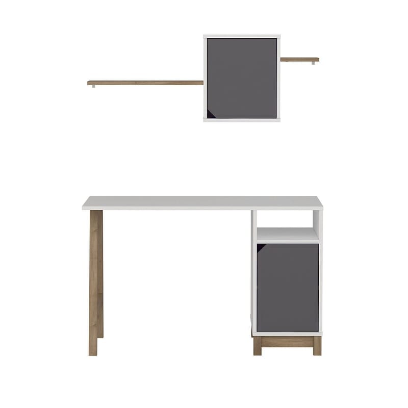 Jarnor Skrivbord 120x75x60 cm - Vit och valnöt - Möbler - Hemmakontor - Skrivbord