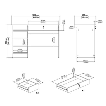 Klintberg Skrivbord 109x48x76 cm - Möbler - Hemmakontor - Skrivbord