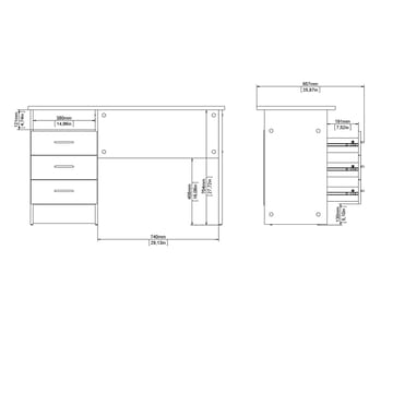 Klintberg Skrivbord med 3 lådor 120x48x73 cm - Möbler - Hemmakontor - Skrivbord