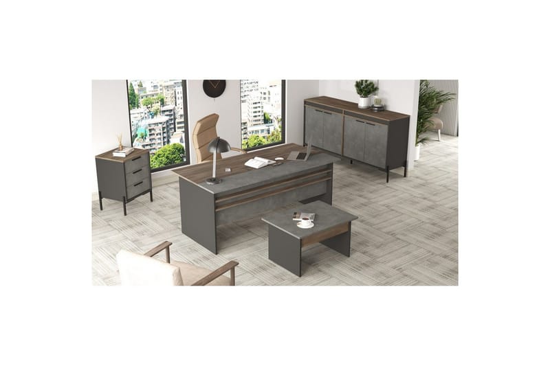 Kontorsmöbelset Enor 8 Argentu / Antracit - Silver/Antracit - Möbler - Hemmakontor - Möbelset för kontor