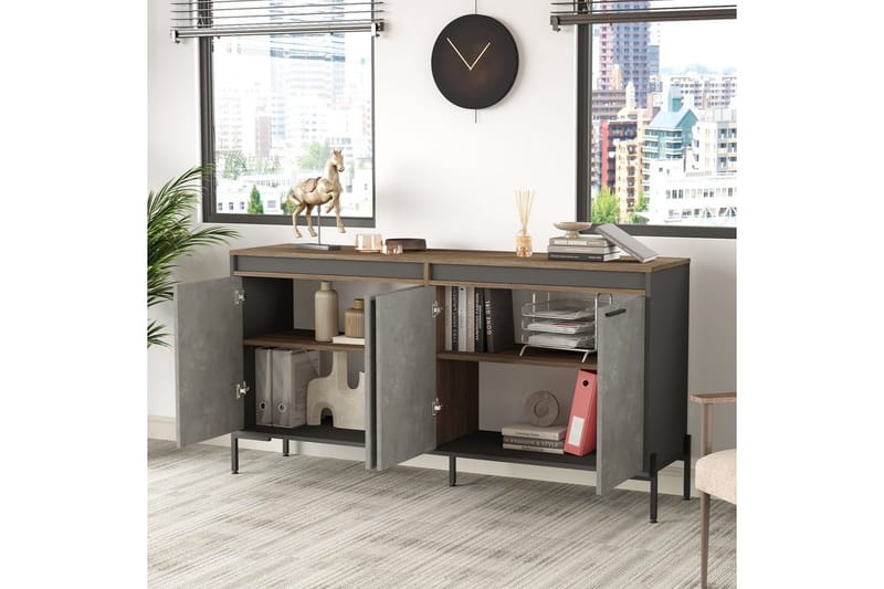 Kontorsmöbelset Enor 8 Argentu / Antracit - Silver/Antracit - Möbler - Hemmakontor - Möbelset för kontor