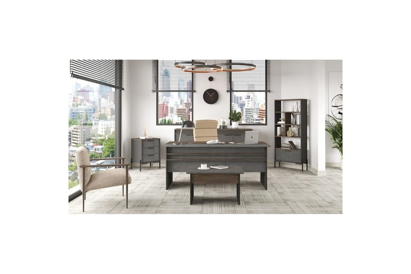 Kontorsmöbelset Enor 9 Argentu / Antracit - Silver/Antracit - Möbler - Hemmakontor - Möbelset för kontor