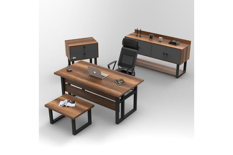 Kontorsmöbelset Mono 09 Barock / Antracit - Natur/Kolgrå - Möbler - Hemmakontor - Möbelset för kontor
