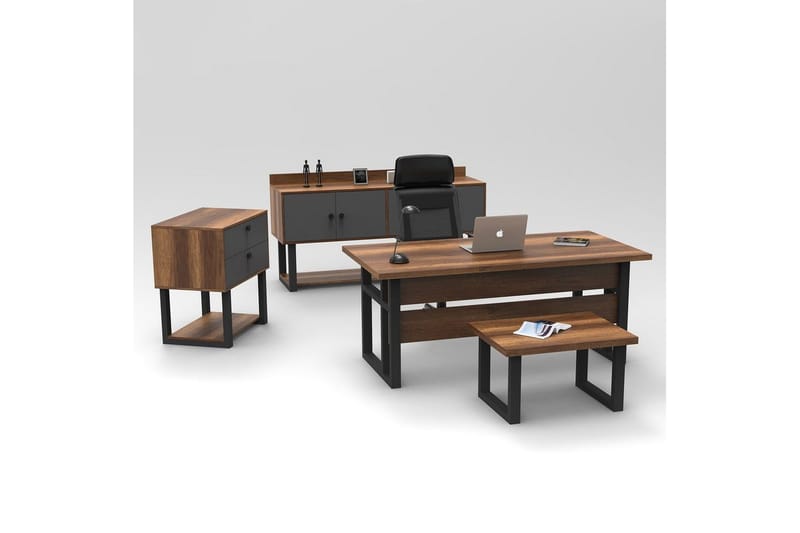 Kontorsmöbelset Mono 09 Barock / Antracit - Natur/Kolgrå - Möbler - Hemmakontor - Möbelset för kontor