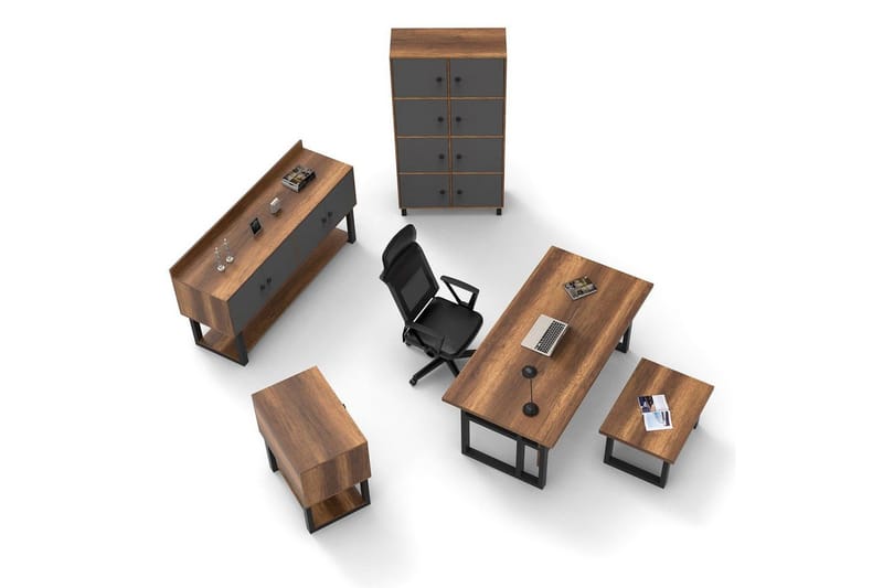 Kontorsmöbelset Mono 11 Barock / Antracit - Antracit - Möbler - Hemmakontor - Möbelset för kontor