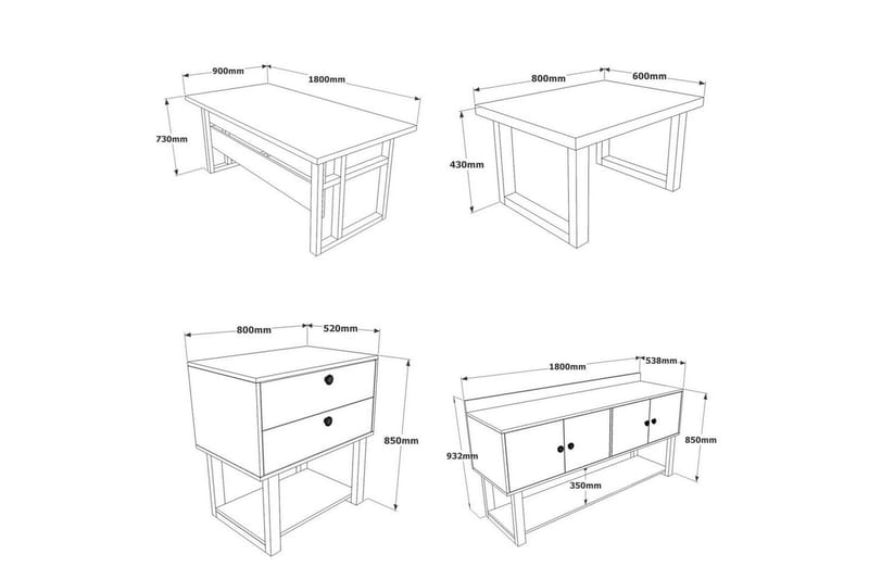 Kontorsmöbelset Mono 11 Barock / Antracit - Antracit - Möbler - Hemmakontor - Möbelset för kontor