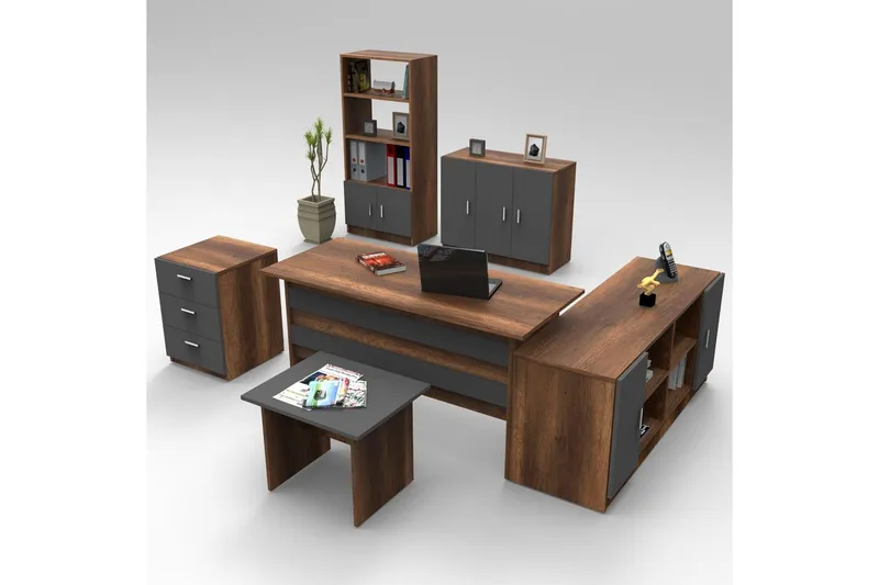 Kontorsmöbelset Raveena 17 Barock / Antracit - Barock / Antracit - Möbler - Hemmakontor - Möbelset för kontor