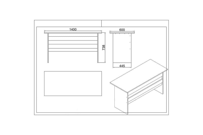 Kontorsmöbelset Raveena 17 Ek / svart - Ek / svart - Möbler - Hemmakontor - Möbelset för kontor