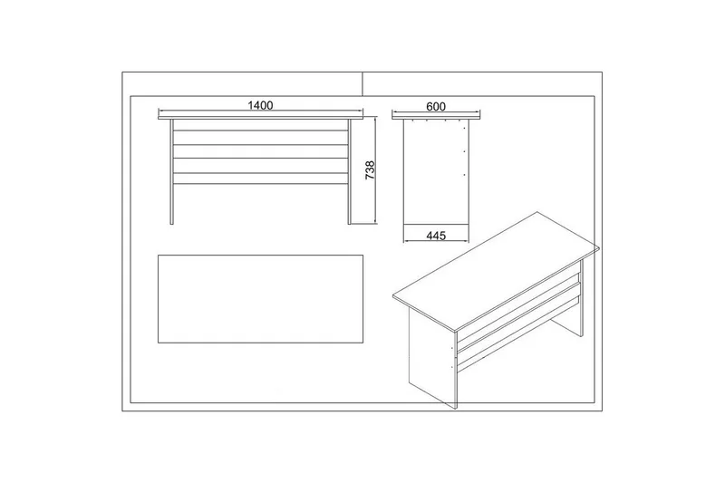 Kontorsmöbelset Raveena 17 Vit - Vit - Möbler - Hemmakontor - Möbelset för kontor