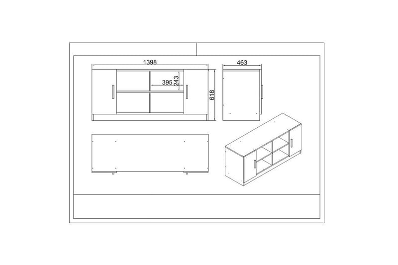 Kontorsmöbelset Raveena 17 Vit - Vit - Möbler - Hemmakontor - Möbelset för kontor