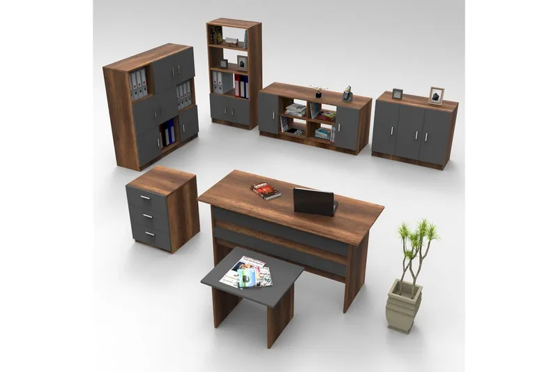 Kontorsmöbelset Raveena 18 Barock / Antracit, Barock / Antracit