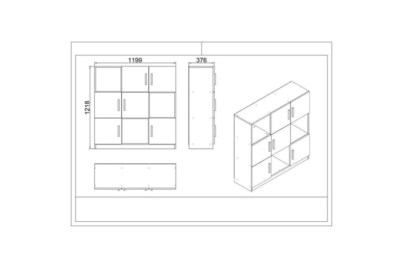 Kontorsmöbelset Raveena 18 Vit - Vit - Möbler - Hemmakontor - Möbelset för kontor
