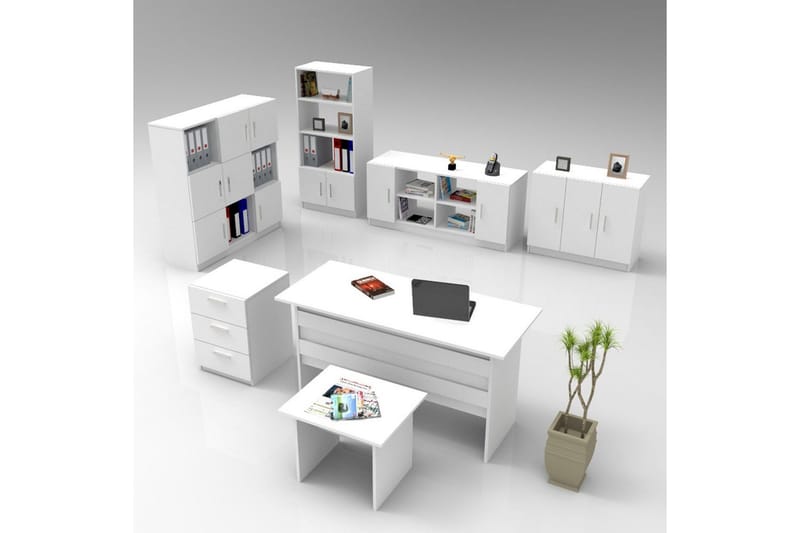 Kontorsmöbelset Raveena 18 Vit, Vit