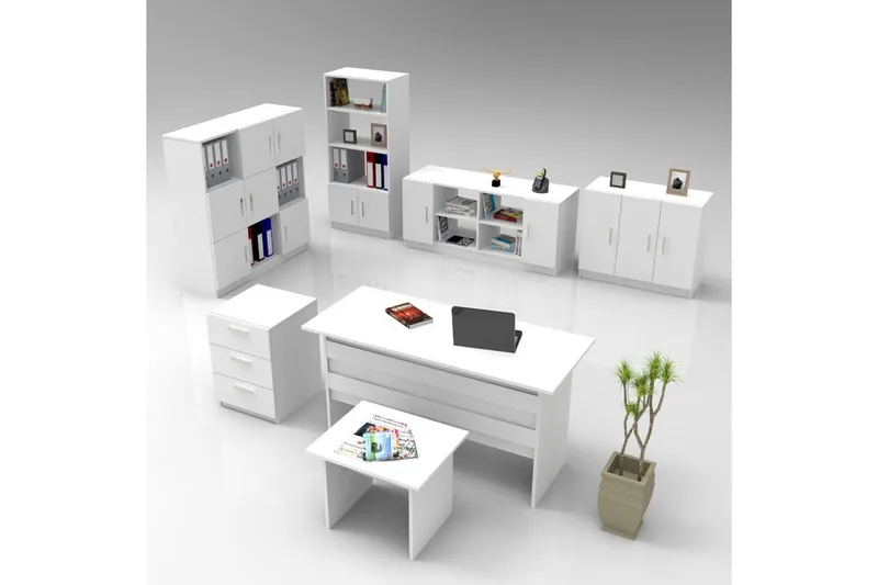 Kontorsmöbelset Raveena 18 Vit, Vit