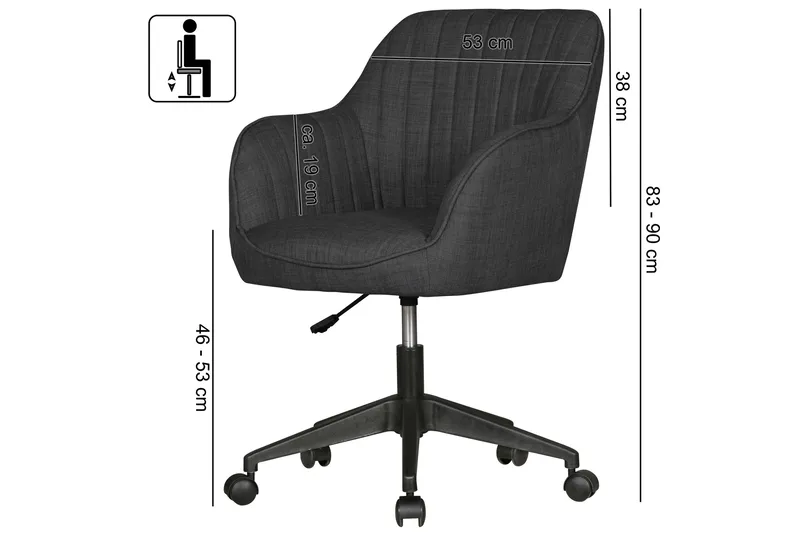 Daquavious Kontorsstol - Svart - Möbler - Hemmakontor - Kontorsstol