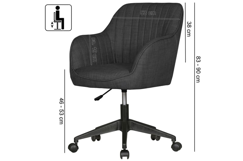 Daquavious Kontorsstol - Svart - Möbler - Hemmakontor - Kontorsstol