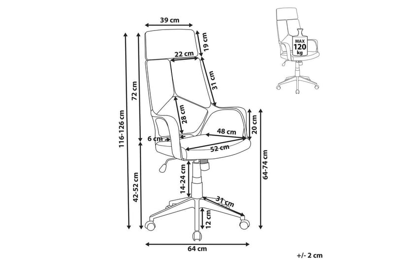 Kontorsstol Delight Brun/Vit - Brun/Vit - Möbler - Hemmakontor - Kontorsstol