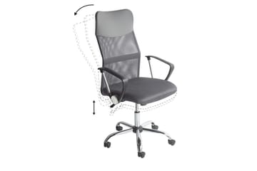 Kontorsstol Design Grå/svart/silver - Grå/svart/silver - Möbler - Hemmakontor - Kontorsstol