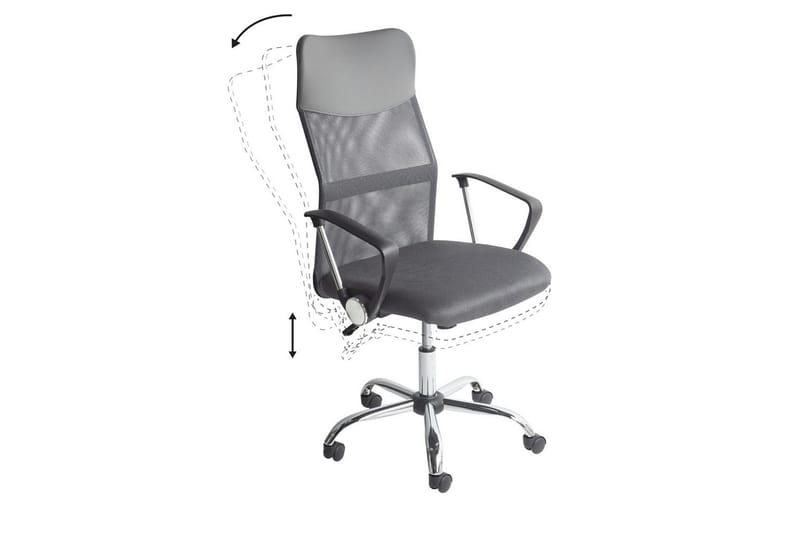 Kontorsstol Design Grå/svart/silver - Grå/svart/silver - Möbler - Hemmakontor - Kontorsstol