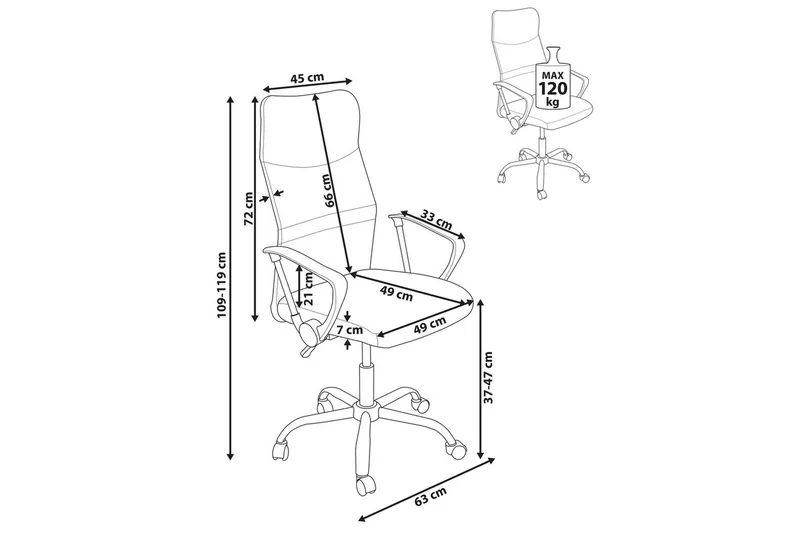 Kontorsstol Design Grå/svart/silver - Grå/svart/silver - Möbler - Hemmakontor - Kontorsstol